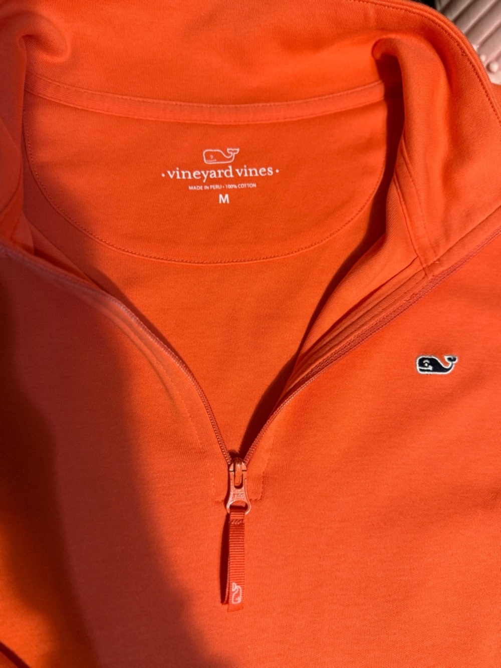 Vineyard Vines Bright Orange 1/4 Zip Sweatshirt